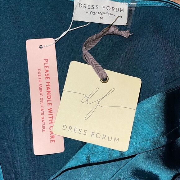Dress Forum Womens Bat Wing Sleeve Satin Maxi Dress Deep Jasper Size Medium NWT - Picture 12 of 12